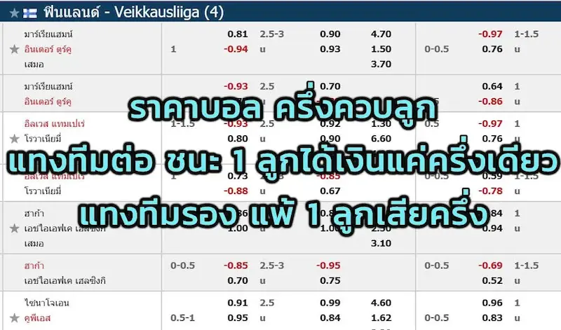 ราคาบอล 0.5-1