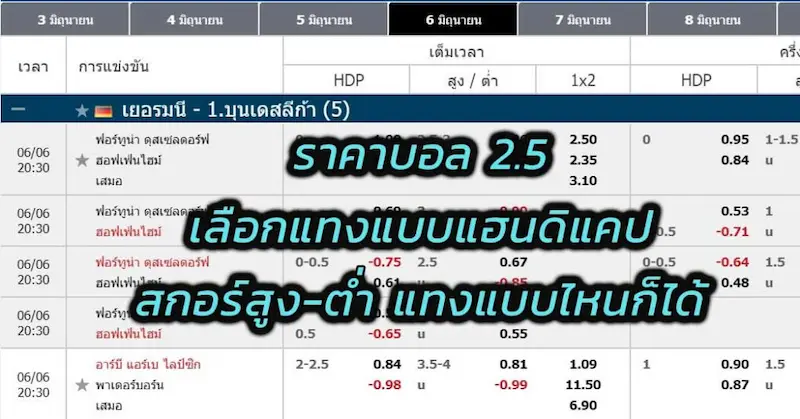 ราคาบอล 2.5